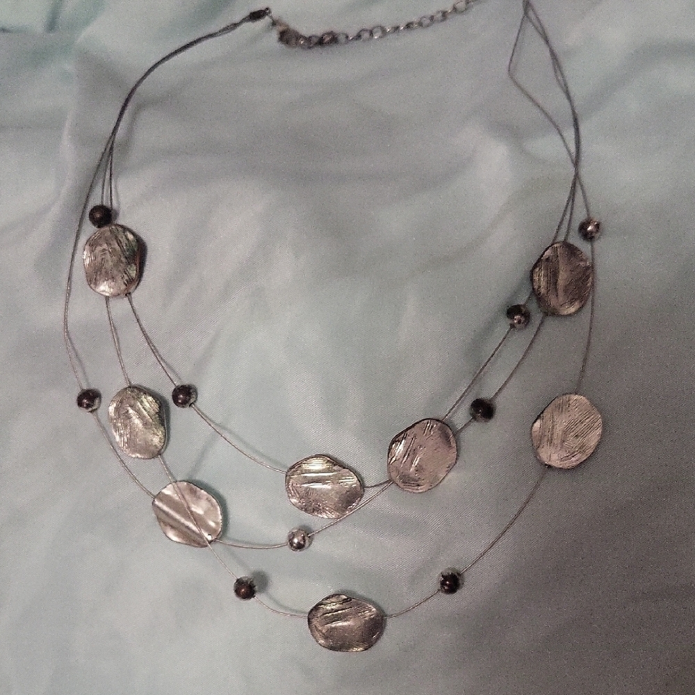 Elegant Silver Multi-Layer Necklace